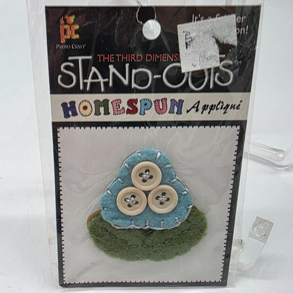 The Third Dimension Stand-Outs Homespun Applique Button Flower Embellishment